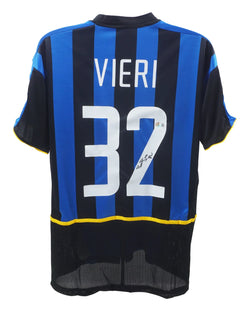 Christian Vieri Signed Inter Milan Home Soccer Jersey #32 with Beckett COA