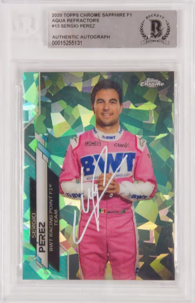 Sergio Perez Signed 2020 Topps Chrome Formula 1 Sapphire /99 – BGS Authentic