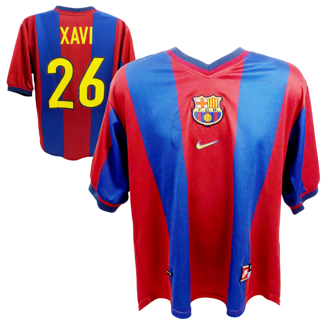 Xavi Hernandez Signed FC Barcelona Home Vintage Soccer Jersey with Beckett COA