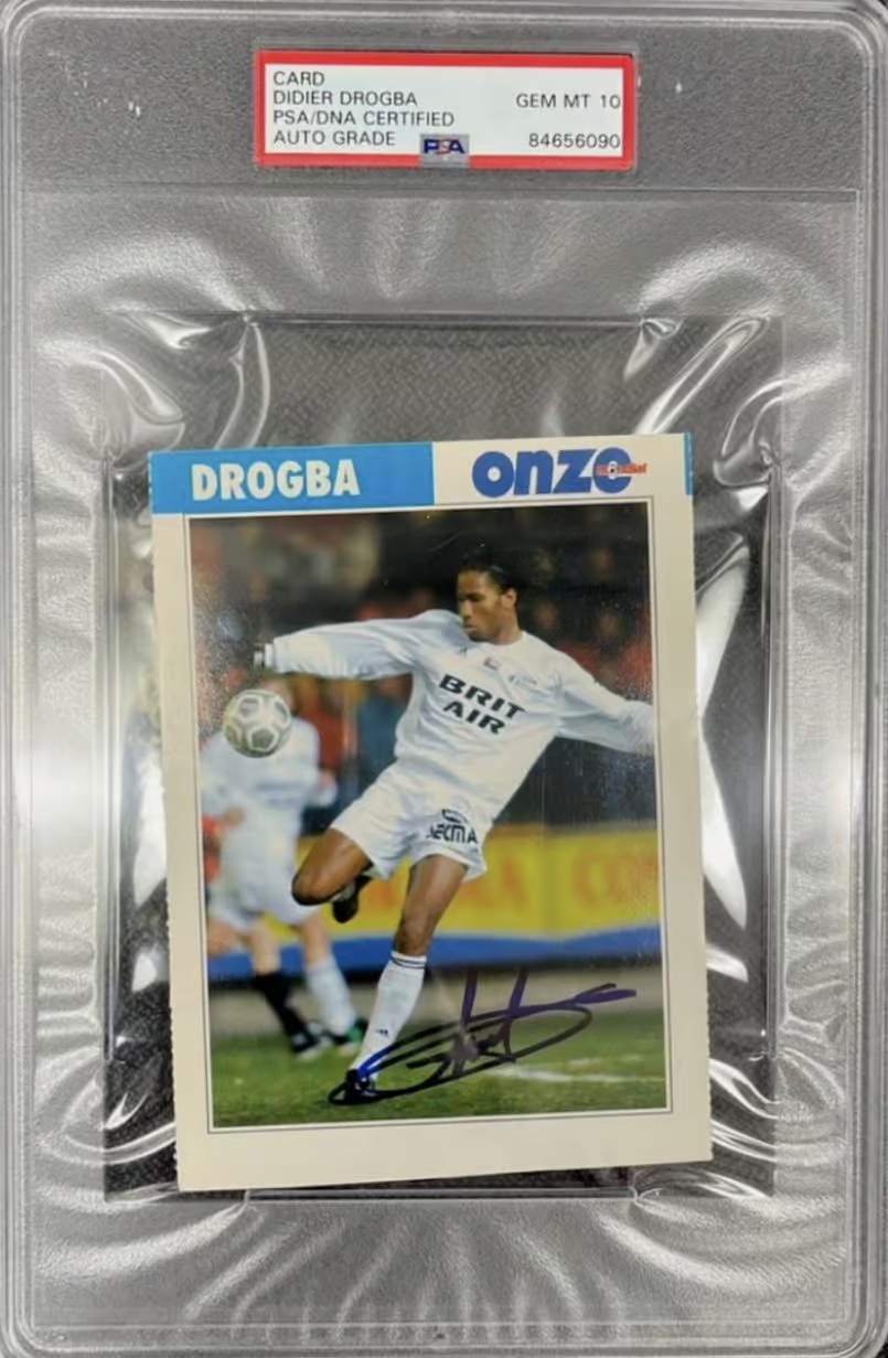 Didier Drogba Signed 2003 Onzo Rookie Jumbo Card – PSA 10 Autograph