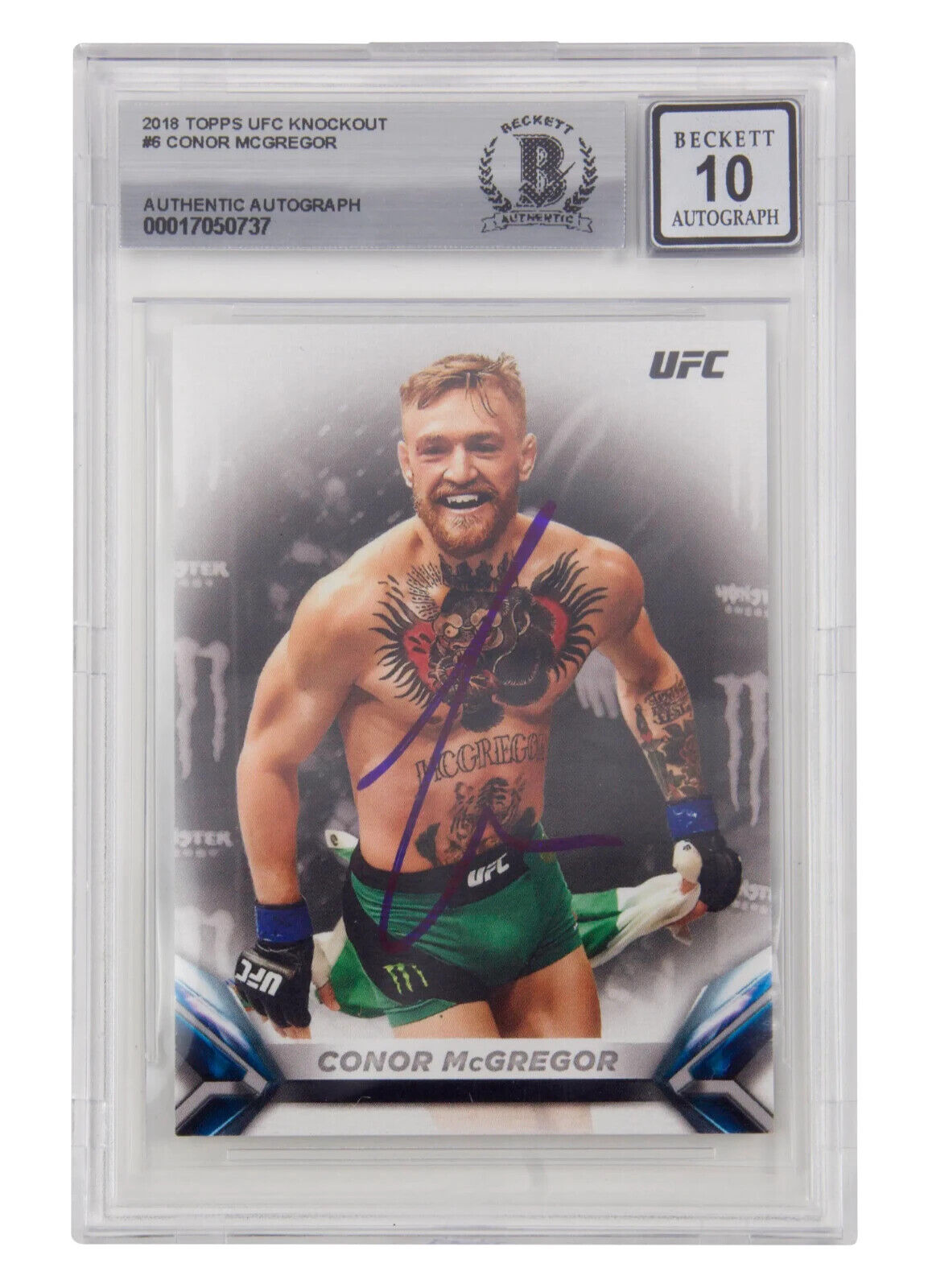 Conor McGregor Signed 2018 Topps UFC Knockout #6 – BGS 10 Autograph