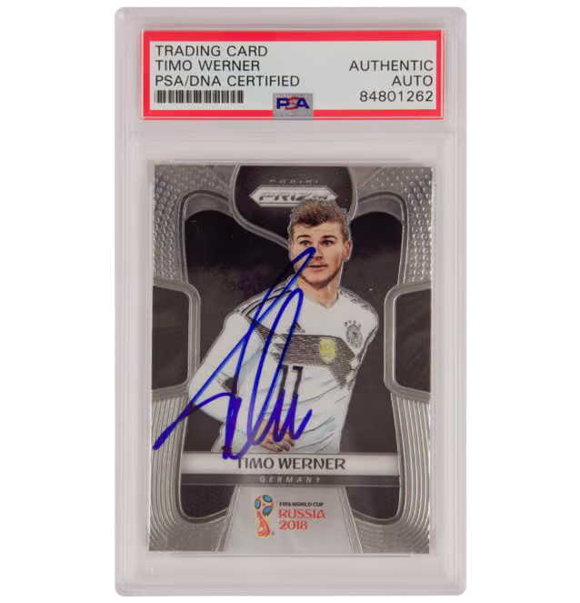 Timo Werner Signed 2018 Panini Prizm World Cup #98 – PSA Authentic