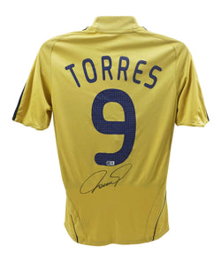 Fernando Torres Signed Spain FC Away Soccer Jersey #9 with Beckett COA