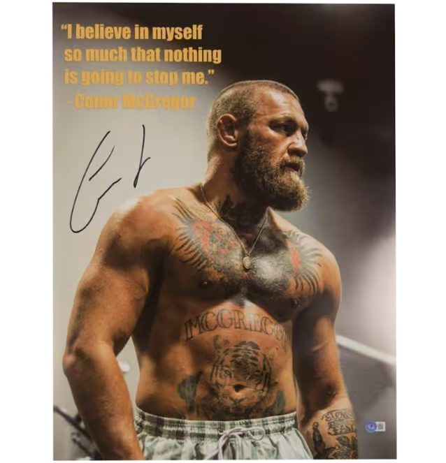 Conor McGregor Signed UFC Motivational Print Size 16″ x 20″ with Beckett COA