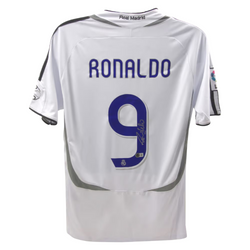 Ronaldo Nazario Signed Real Madrid Home Soccer Jersey #9 with Beckett COA