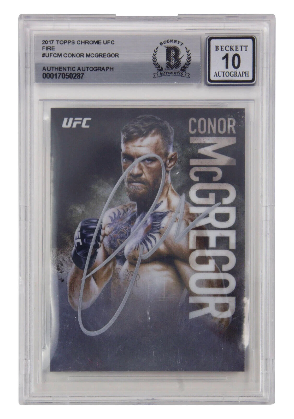 Conor McGregor Signed 2017 Topps Chrome UFC Fire #UFCM – BGS 10 Autograph