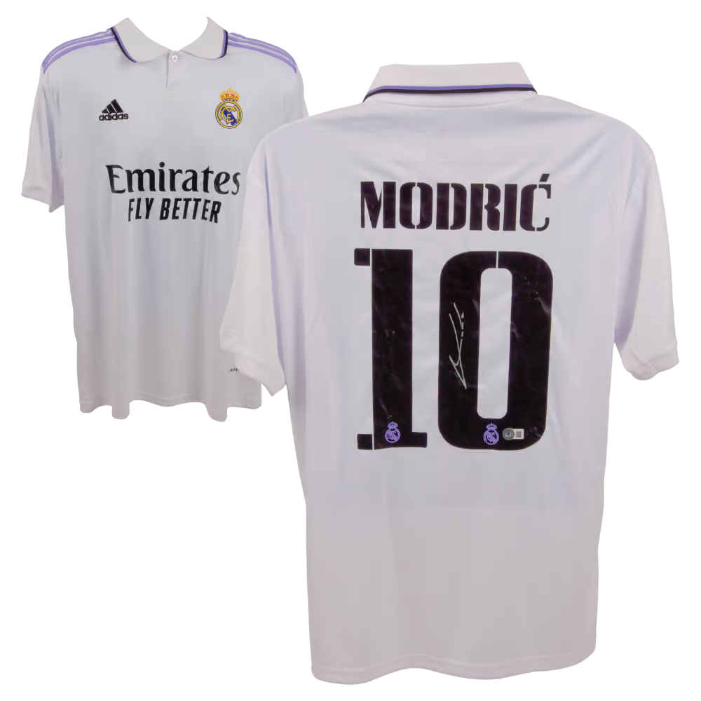 Luka Modric Signed Real Madrid FC Home Soccer Jersey #10 with Beckett COA