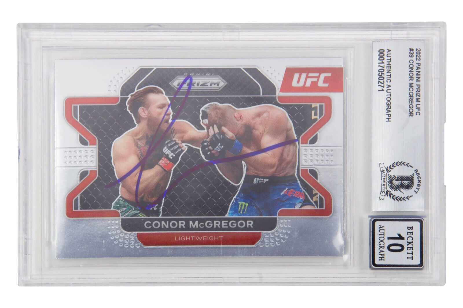 Conor McGregor Signed 2022 Panini Prizm UFC #39 – BGS 10 Autograph