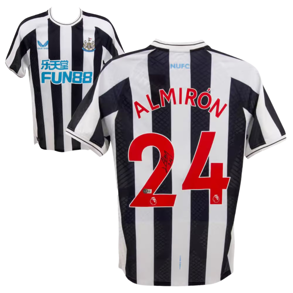 Miguel Almiron Signed Newcastle United Home Soccer Jersey #24 with Beckett COA