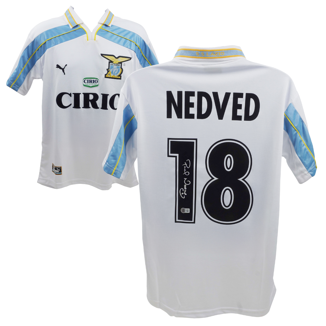 Pavel Nedved Signed S.S. Lazio Soccer Jersey #18 with Beckett Witness