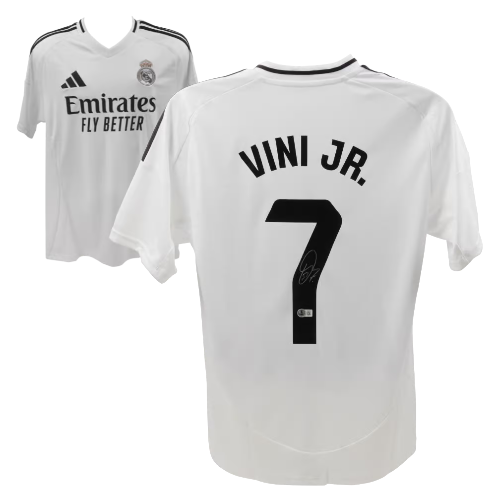 Vinicius Jr Signed Real Madrid Home Soccer Jersey #7 with Beckett COA