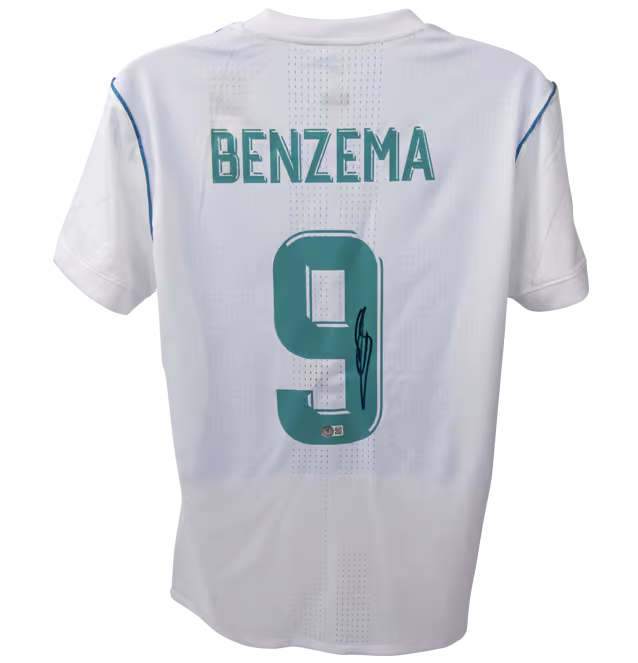 Karim Benzema Signed Real Madrid FC Home Soccer Jersey #9 with Beckett COA