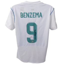 Karim Benzema Signed Real Madrid FC Home Soccer Jersey #9 with Beckett COA