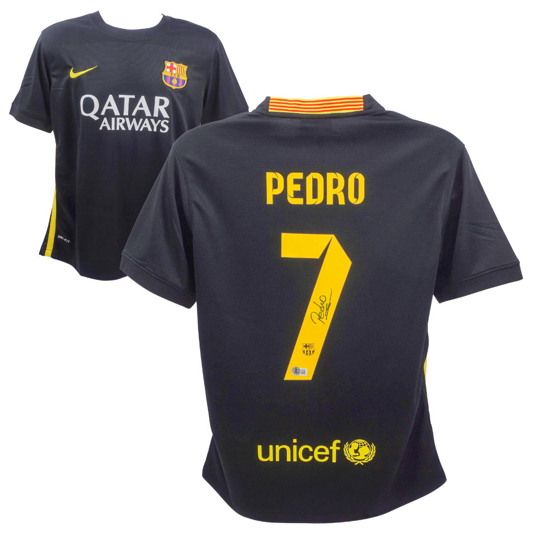 Pedro Signed FC Barcelona Away Soccer Jersey #7 with Beckett COA