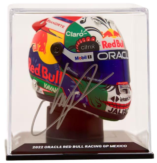 Sergio Perez Signed Formula 1 Redbull Racing Helmet 1:4 Scale with Beckett COA