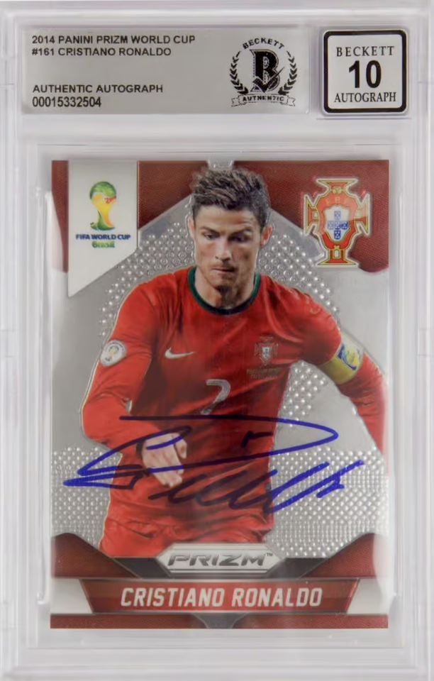 Cristiano Ronaldo Signed Panini 2014 Prizm World Cup #161 – BGS 10 Autograph