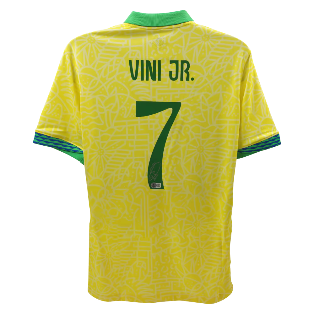 Vinicius Jr Signed Brazil FC Home Soccer Jersey #7 with Beckett COA