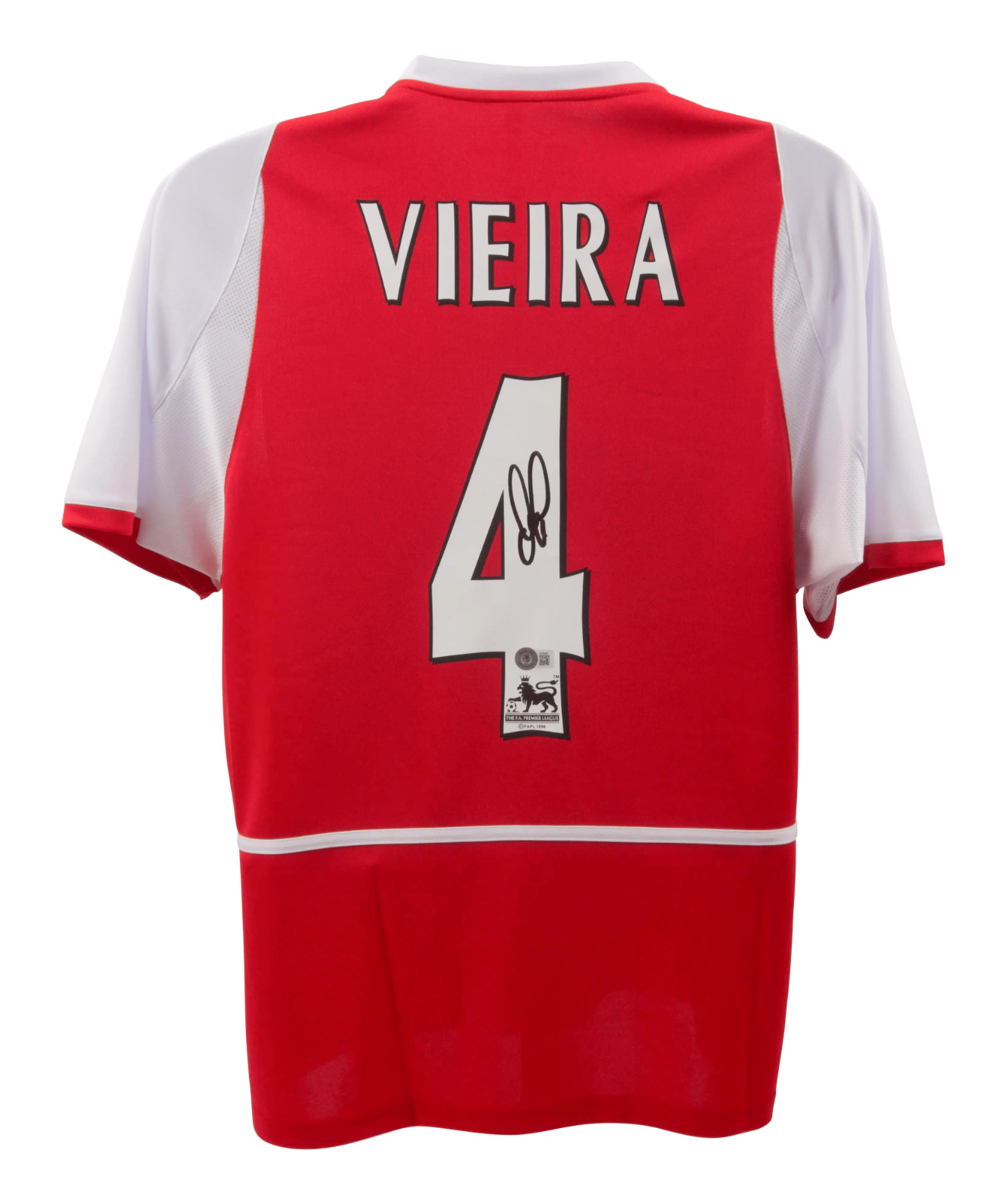 Patrick Vieira Signed Arsenal FC Home Soccer Jersey #4 with Beckett COA