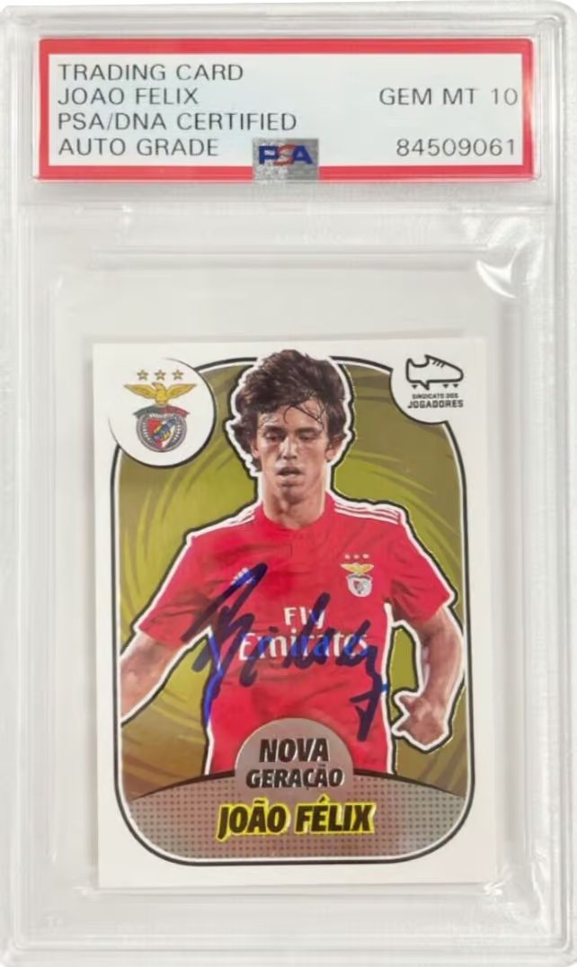 Joao Felix Signed 2018-19 Panini Futebol Rookie Sticker #376 – PSA 10 Autograph