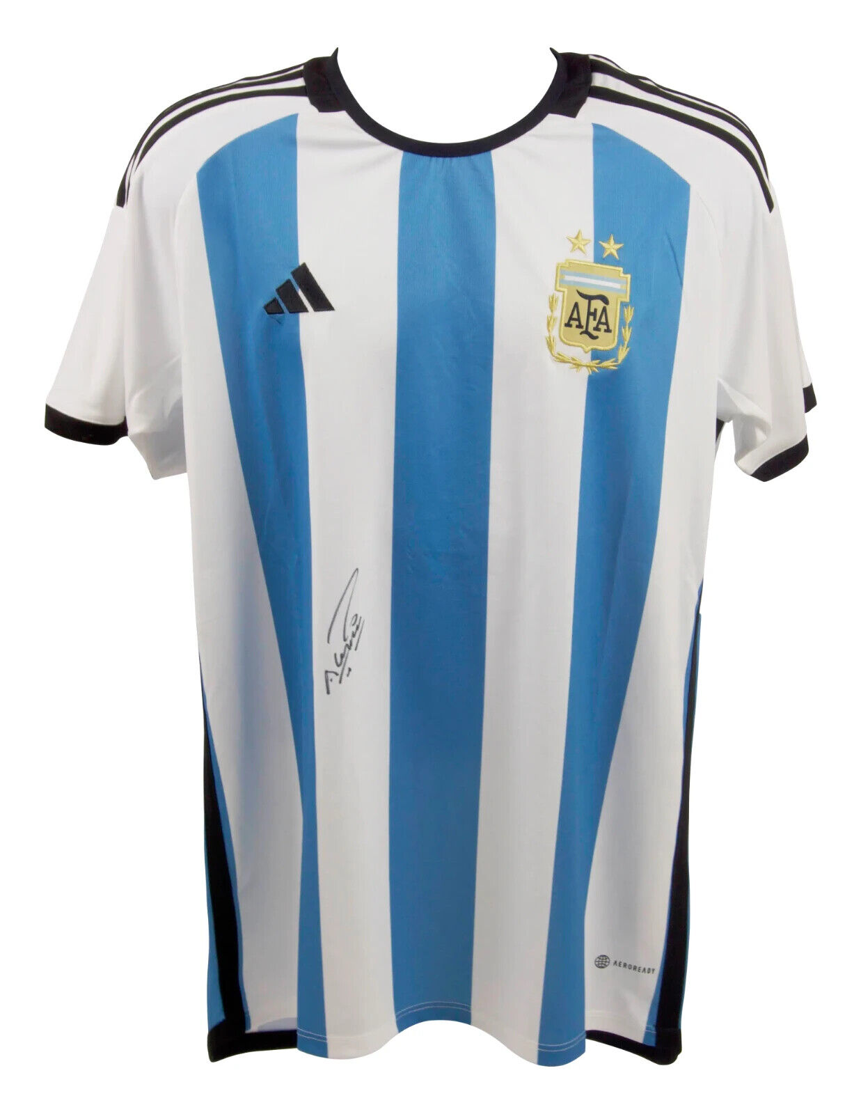 Sergio Aguero Front Signed Argentina FC Home Soccer Jersey with Beckett COA