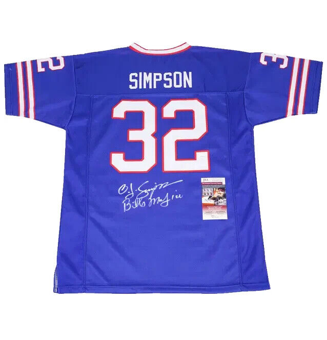 O.J. Simpson Signed Buffalo Bills Football Jersey Inscribed Bills Mafia with JSA