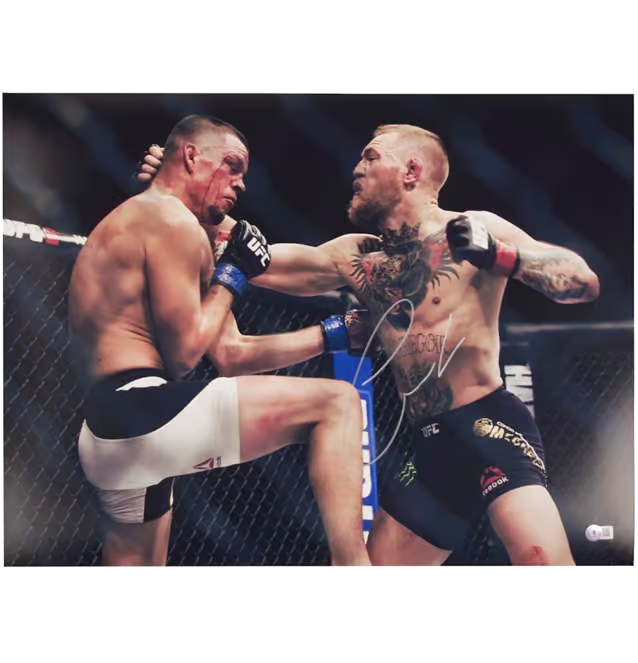 Conor McGregor Signed UFC Fighting Print Size 16″ x 20″ with Beckett COA