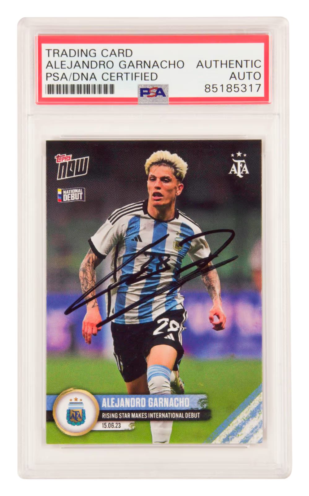 Alejandro Garnacho Signed 2022 Topps Now Argentina Rookie Card – PSA Authentic