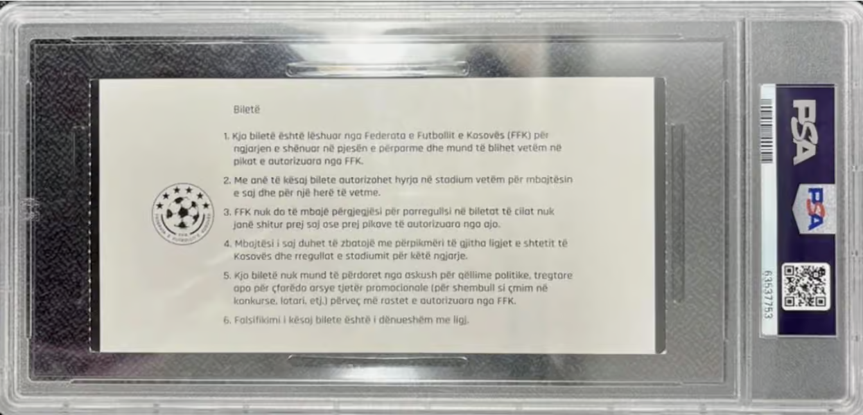 Mason Mount Signed 2020 First International England Goal Match Ticket – PSA 4