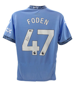 Phil Foden Signed Manchester City Home Soccer Jersey #47 with Beckett COA