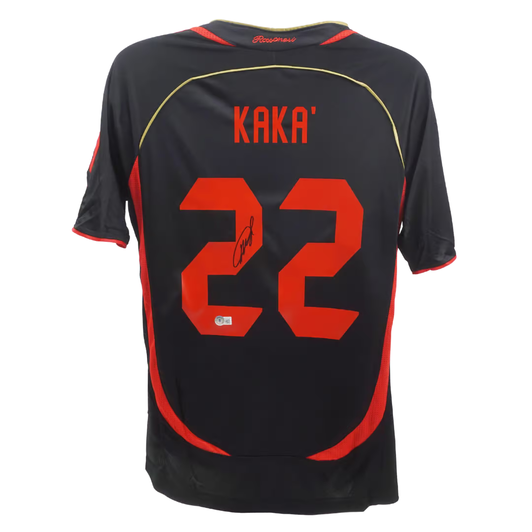 Ricardo Kaka Signed AC Milan Away Soccer Jersey #22 with Beckett Witness