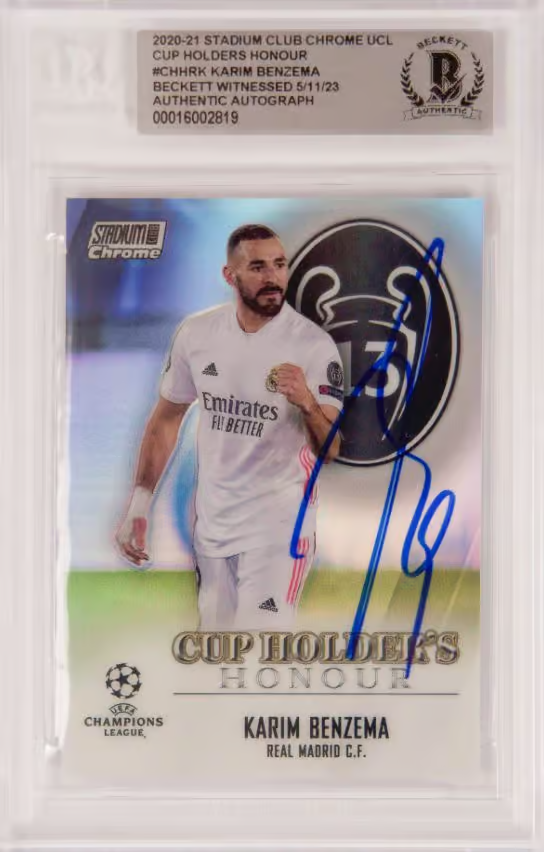 Karim Benzema Signed 2020-21 Topps Stadium Club Chrome Honours – BGS Authentic