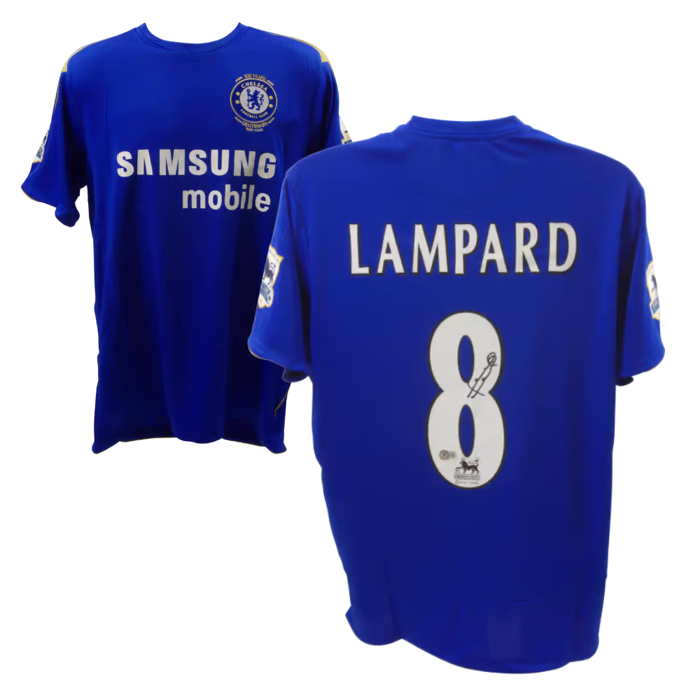 Frank Lampard Signed Chelsea Home Soccer Jersey #8 with Beckett COA