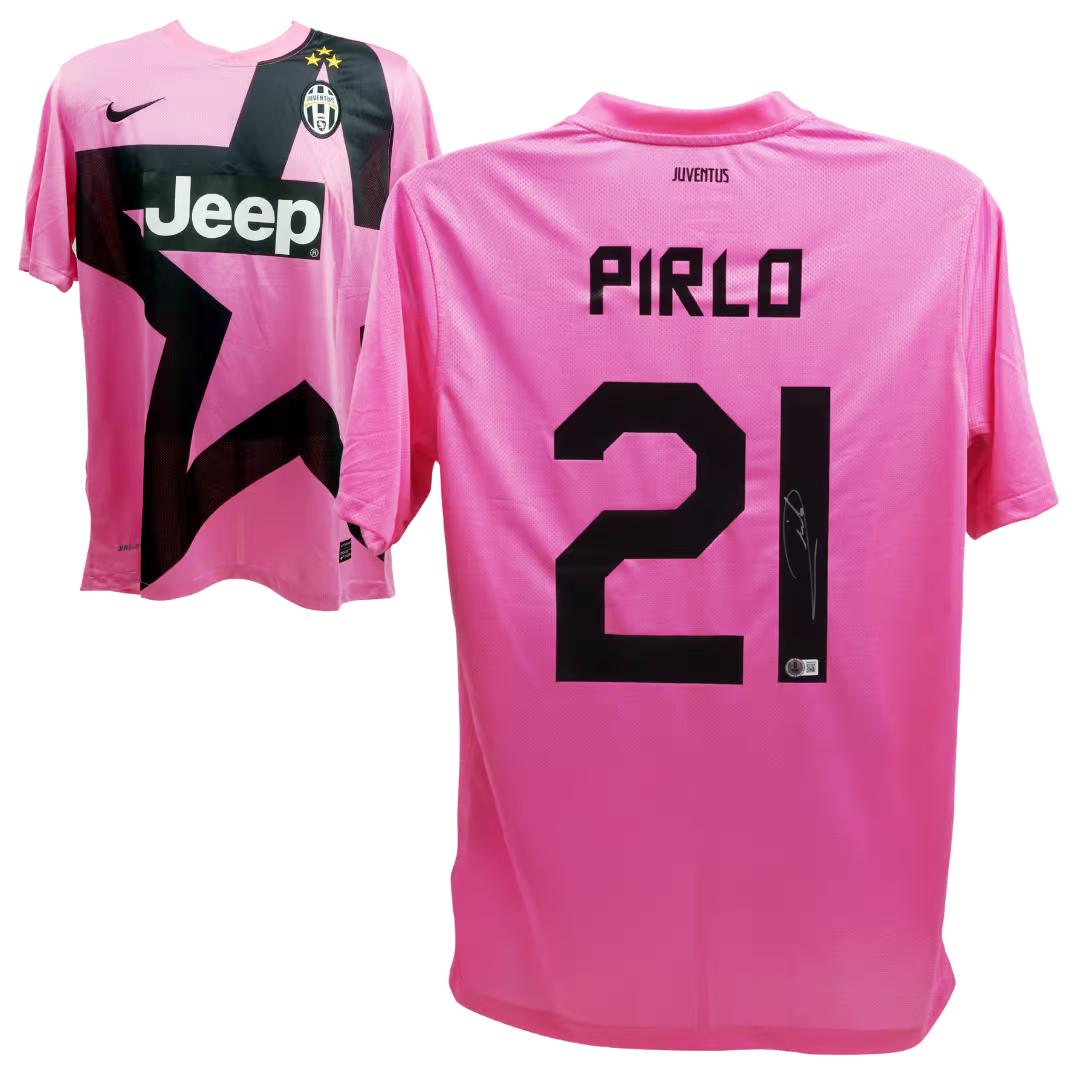 Andrea Pirlo Signed Juventus Away Soccer Jersey #21 with Beckett Witness