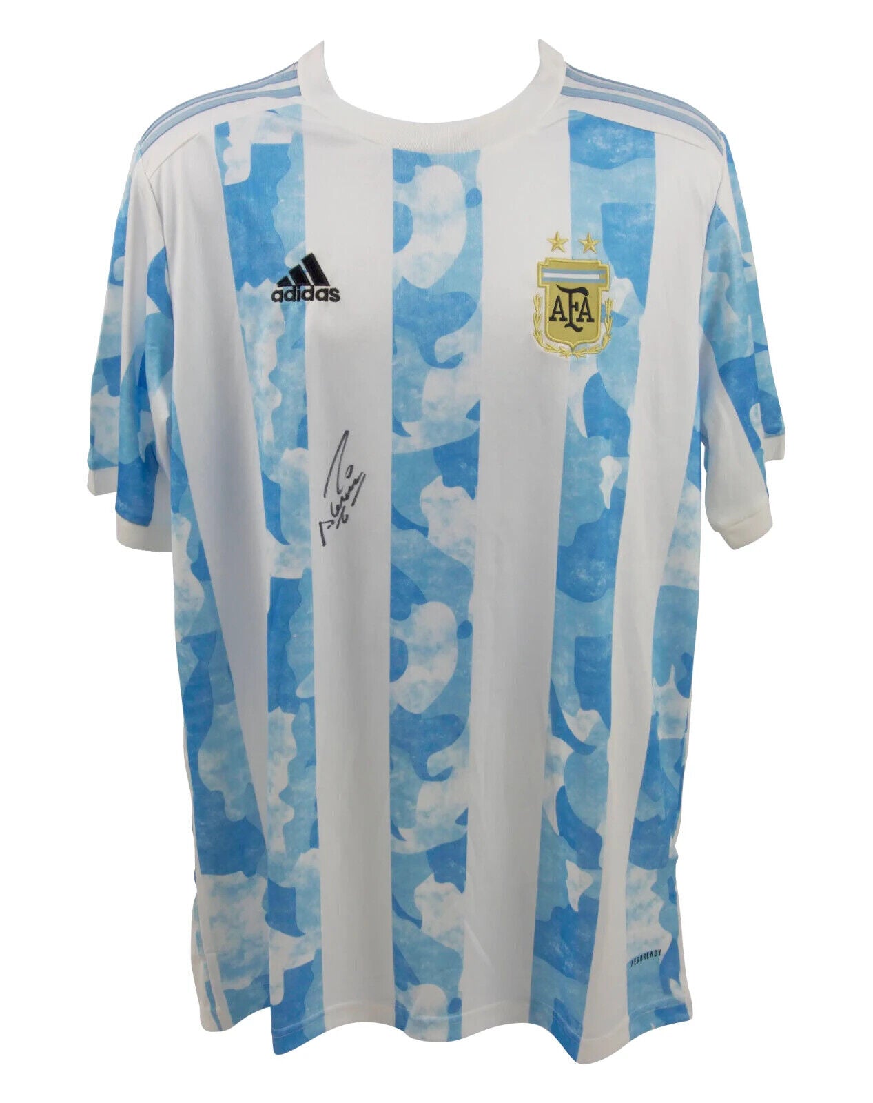 Sergio Aguero Front Signed Argentina FC Home Soccer Jersey with Beckett COA