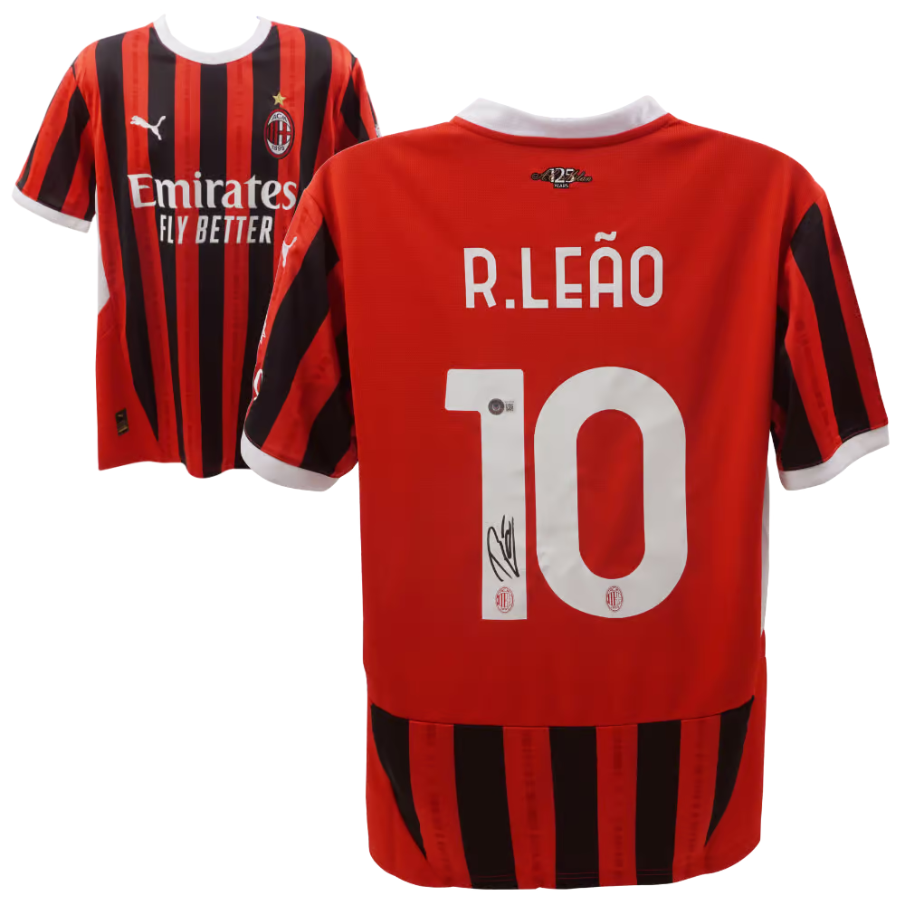 Rafael Leao Signed AC Milan Home Soccer Jersey #10 with Beckett COA