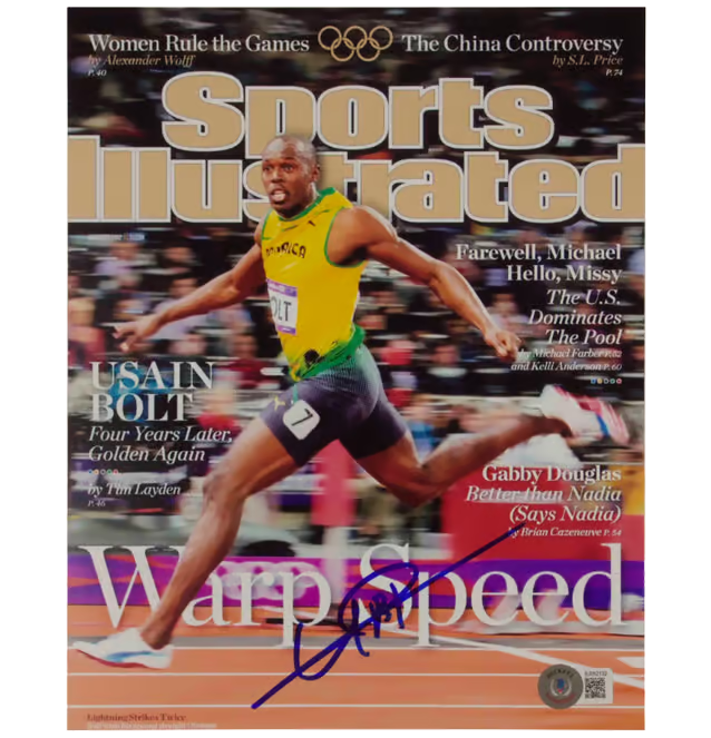 Usain Bolt Signed Sports Illustrated Magazine with Beckett COA