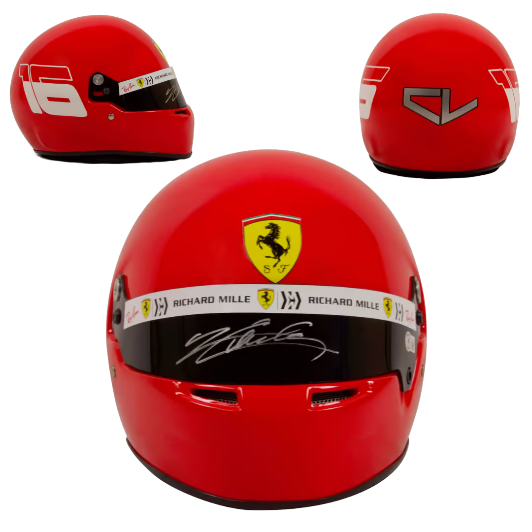 Charles Leclerc Signed F1 Ferrari Helmet Full Size Replica with Beckett COA