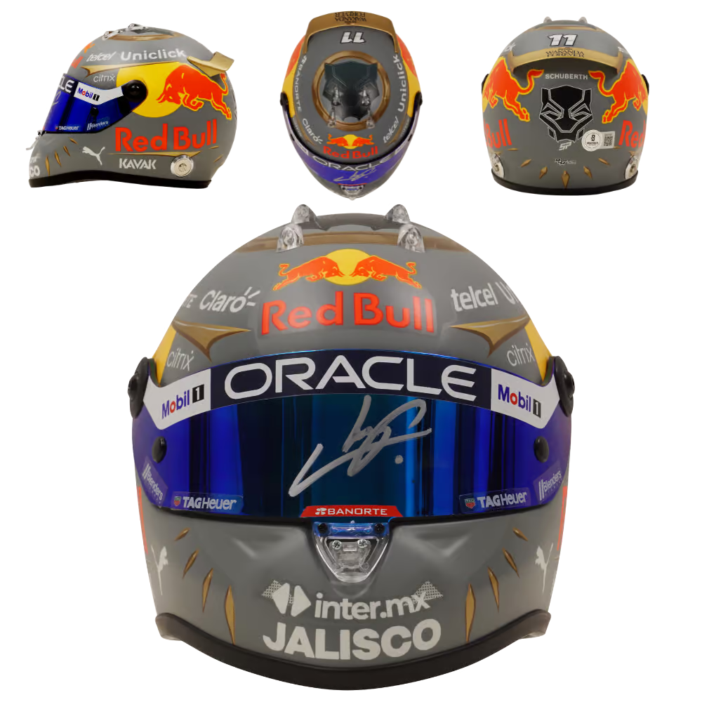 Sergio Perez Signed 2022 Brazil F1 RedBull Helmet 1:2 Scale with Beckett COA