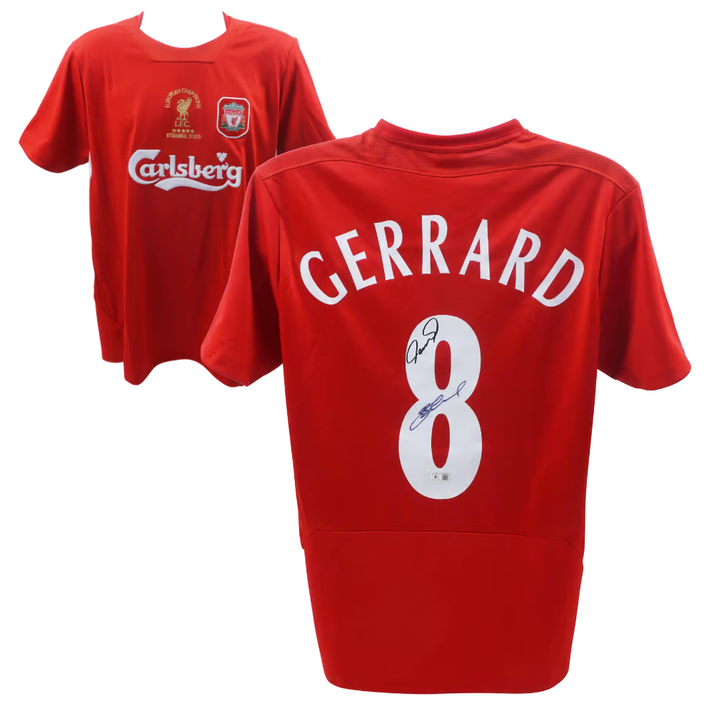 Torres & Gerrard Signed Liverpool FC Home Soccer Jersey #8 with Beckett COA