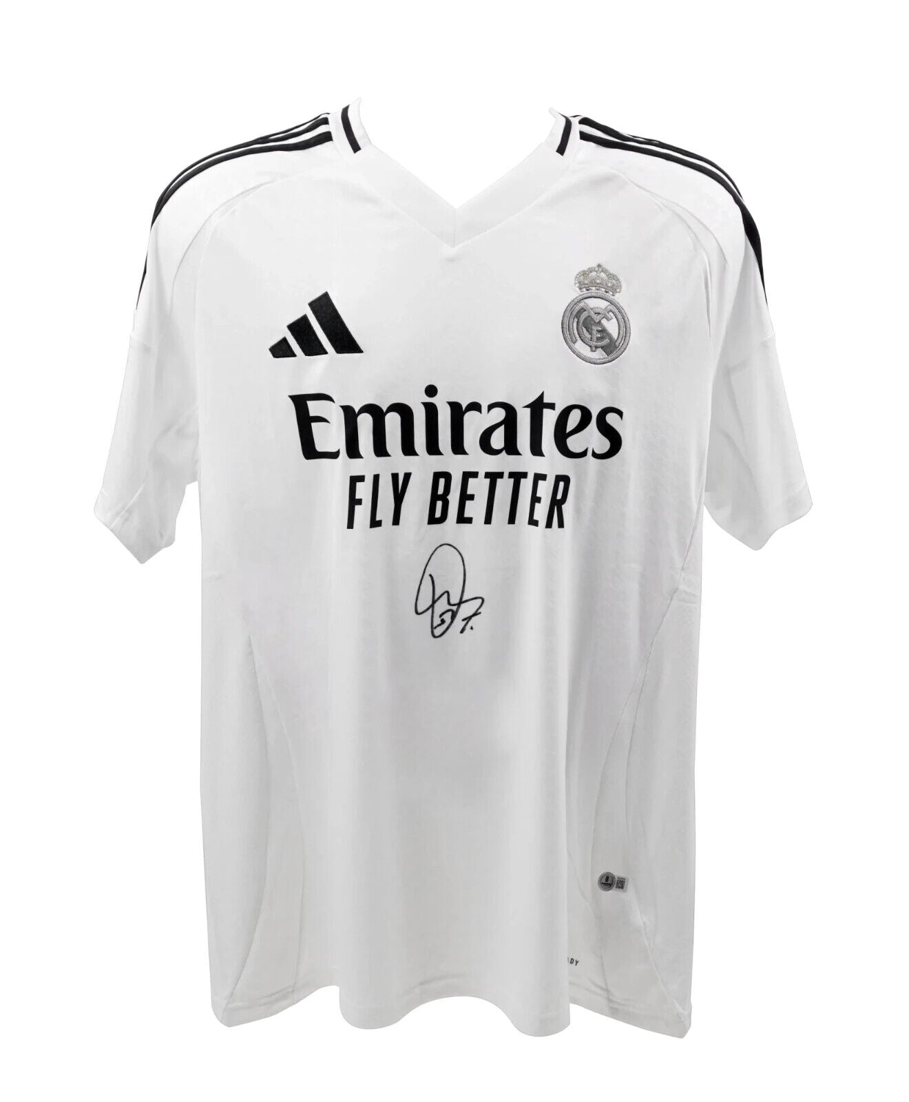 Vinicius Jr Front Signed Real Madrid Home Soccer Jersey with Beckett COA