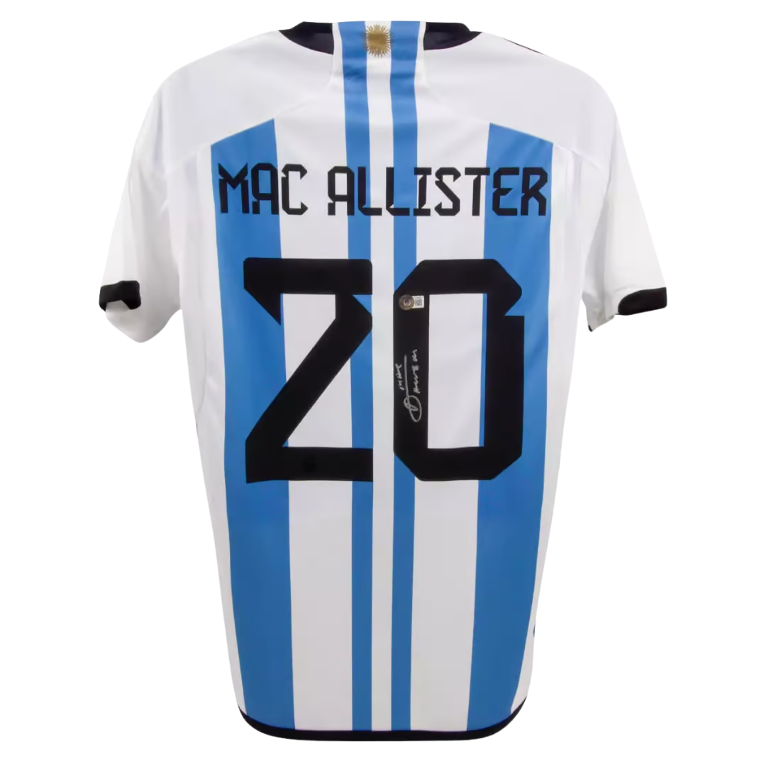 Alexis Mac Allister Signed Argentina FC Home Soccer Jersey #20 with Beckett COA