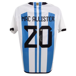 Alexis Mac Allister Signed Argentina FC Home Soccer Jersey #20 with Beckett COA