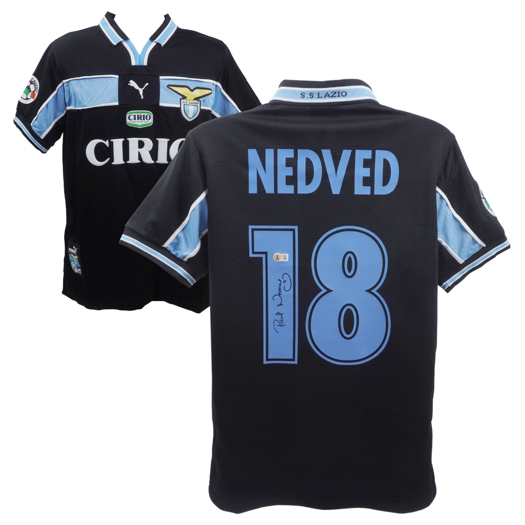 Pavel Nedved Signed S.S. Lazio Away Soccer Jersey #18 with Beckett Witness