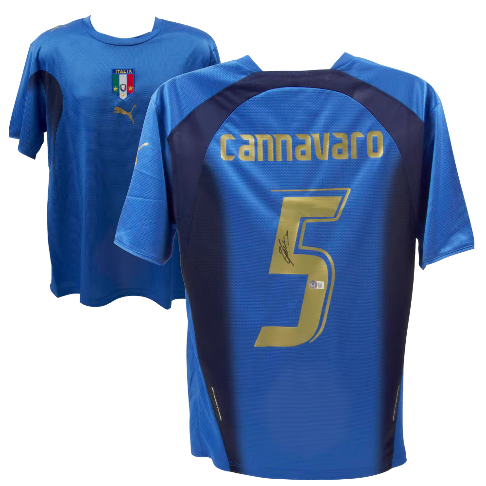 Fabio Cannavaro Signed Italy FC Home Soccer Jersey #5 with Beckett COA