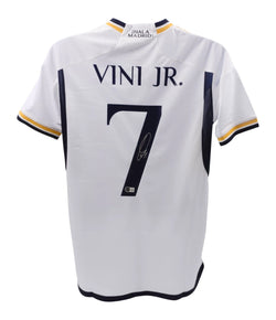 Vinicius Jr Signed Real Madrid Home Soccer Jersey #7 with Beckett COA