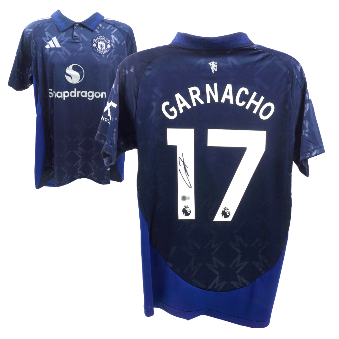 Alejandro Garnacho Signed Manchester Utd Away Soccer Jersey #17 with Beckett COA