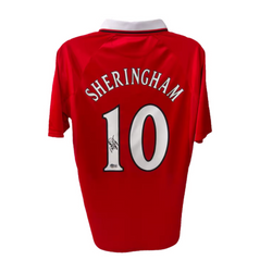 Teddy Sheringham Signed Manchester United Soccer Jersey #10 with Beckett COA