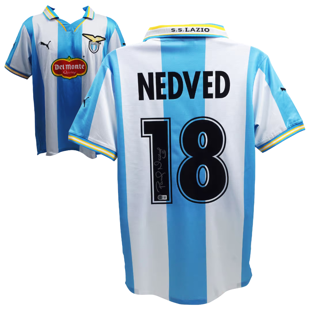 Pavel Nedved Signed S.S. Lazio Home Soccer Jersey #18 with Beckett Witness