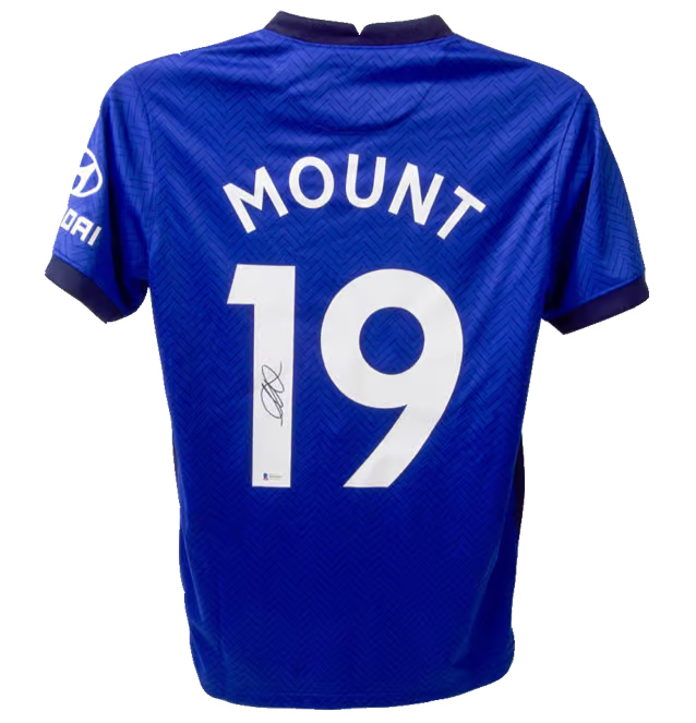 Mason Mount Signed Chelsea FC Home Soccer Jersey #19 with Beckett COA