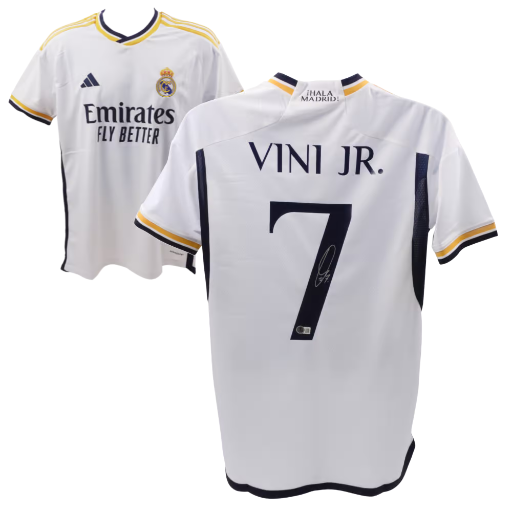 Vinicius Jr Signed Real Madrid Home Soccer Jersey #7 with Beckett COA